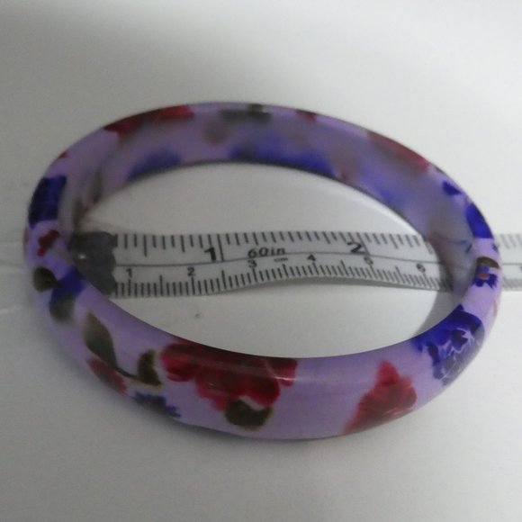 Pretty Lavender Floral Bangle Bracelet - Picture 6 of 6
